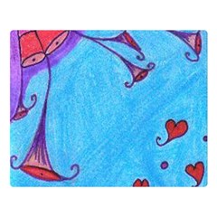 Hearts And Blue Double Sided Flano Blanket (large) 