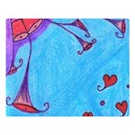Hearts And Blue Double Sided Flano Blanket (Large)  Blanket Back