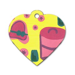 Candy Pink Hat Dog Tag Heart (one Side) by snowwhitegirl