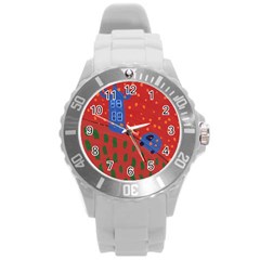 Almost Home Round Plastic Sport Watch (l)