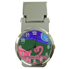 Pink Guitar Money Clip Watches