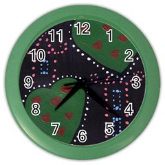 Christmas Hearts Color Wall Clock