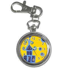 Blue House Key Chain Watches