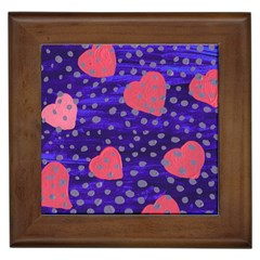 Underwater Pink Hearts Framed Tiles by snowwhitegirl