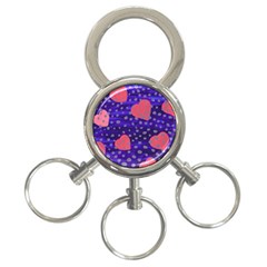 Underwater Pink Hearts 3-ring Key Chains