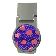 Underwater Pink Hearts Money Clips (round) 