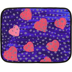 Underwater Pink Hearts Double Sided Fleece Blanket (mini) 