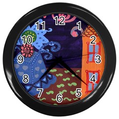 Jack In The Box Flower Wall Clock (black)