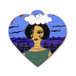 Girl By The Sea Dog Tag Heart (Two Sides) Front
