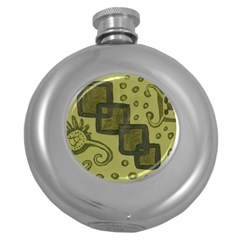 Four Squares Round Hip Flask (5 Oz)