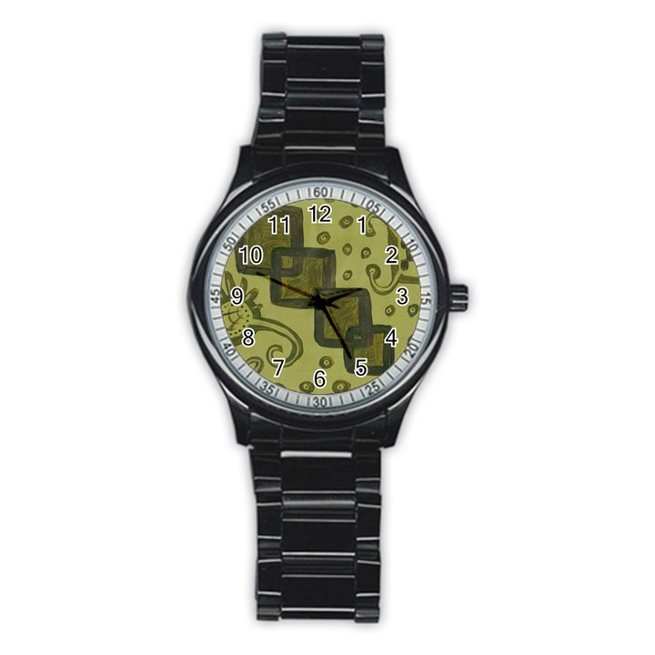 Four Squares Stainless Steel Round Watch