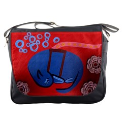 My Dog Sleeping Messenger Bags by snowwhitegirl