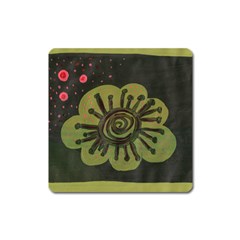 Flower Spitting Out Pink Pollen Square Magnet