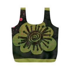 Flower Spitting Out Pink Pollen Full Print Recycle Bags (m) 