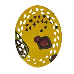 Hairdryer Easter Egg Oval Filigree Ornament (two Sides)