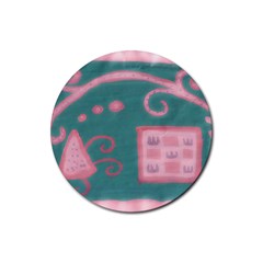 A Pink Dream Rubber Round Coaster (4 pack) 