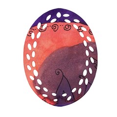 Teepee Egg Oval Filigree Ornament (two Sides)