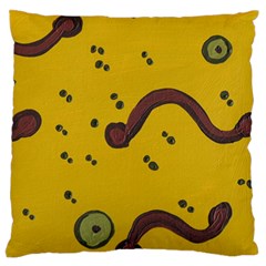 Swimming Worms Large Flano Cushion Case (one Side)