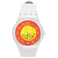 Red Sun Round Plastic Sport Watch (m)