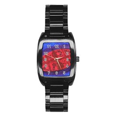 Red Egg Stainless Steel Barrel Watch by snowwhitegirl