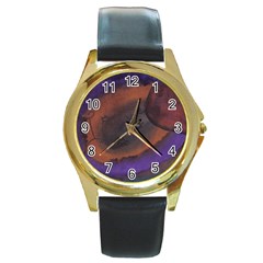 The Black Whole Egg Round Gold Metal Watch