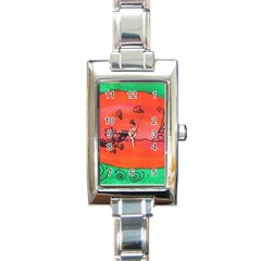 Flying Eyebird Rectangle Italian Charm Watch