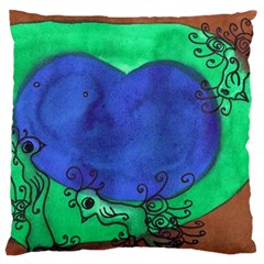 Peacocks Large Flano Cushion Case (two Sides) by snowwhitegirl