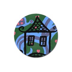 Smiling House Magnet 3  (round)