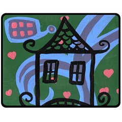 Smiling House Double Sided Fleece Blanket (medium) 