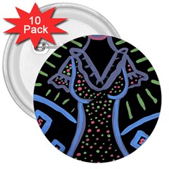 Saint Dress 3  Buttons (10 Pack) 