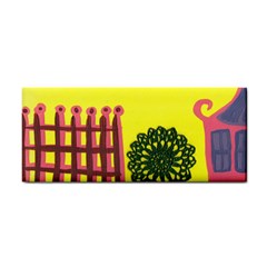 Pink House And Fence Hand Towel