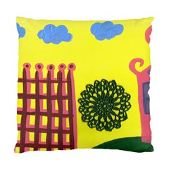 Pink House And Fence Standard Cushion Case (one Side) by snowwhitegirl