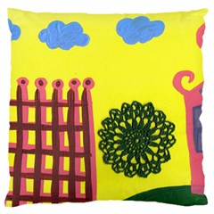 Pink House And Fence Standard Flano Cushion Case (one Side)