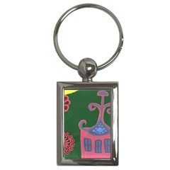 The Biggest Pink House Key Chains (rectangle) 