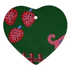 Floating Strawberries Ornament (heart)