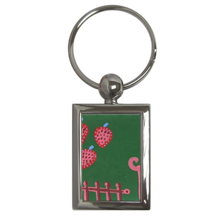 Floating Strawberries Key Chains (Rectangle) 