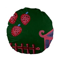 Floating Strawberries Standard 15  Premium Flano Round Cushions