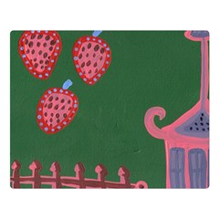 Floating Strawberries Double Sided Flano Blanket (large)  by snowwhitegirl