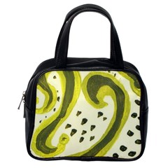 Yellow Swirls Classic Handbags (one Side)