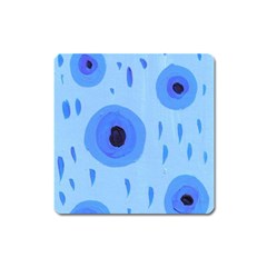 Blue Rain Square Magnet