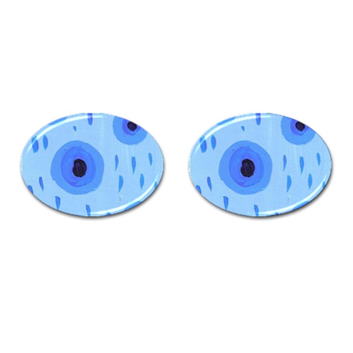 Blue Rain Cufflinks (Oval)