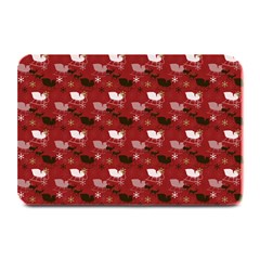 Snow Sleigh Deer Red Plate Mats