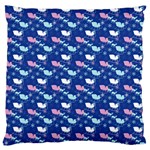 Snow Sleigh Deer Blue Standard Flano Cushion Case (One Side) Front