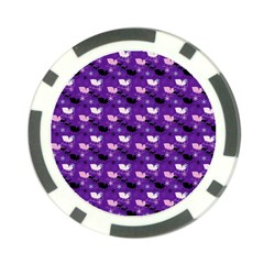 Snow Sleigh Deer Purple Poker Chip Card Guard