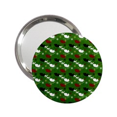 Snow Sleigh Deer Green 2 25  Handbag Mirrors