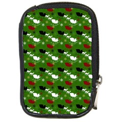 Snow Sleigh Deer Green Compact Camera Cases