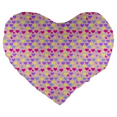 Hearts Butterflies Pink 1200 Large 19  Premium Heart Shape Cushions