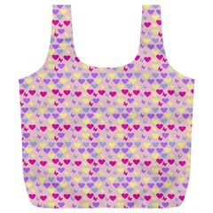 Hearts Butterflies Pink 1200 Full Print Recycle Bags (L) 