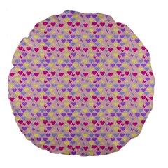 Hearts Butterflies Pink 1200 Large 18  Premium Flano Round Cushions