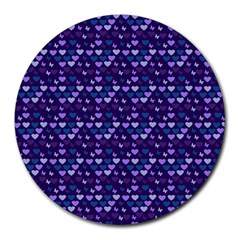 Hearts Butterflies Blue Round Mousepads